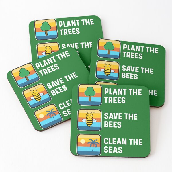 Item preview, Plant The Trees Save The Bees Clean The Seas, Earth Day Conservation and Preservation  designed and sold by Sunserize Designs.