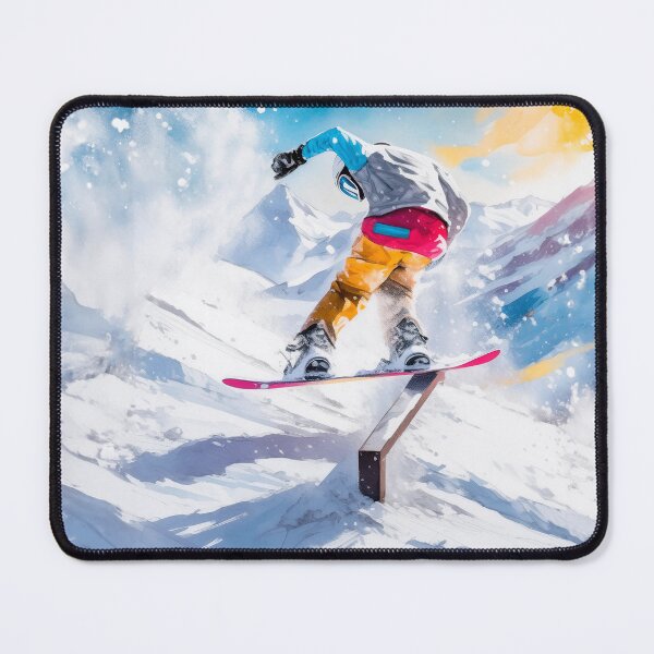 Item preview, A snowboarder mid-jump against snowy peaks, the sun’s glow highlights the action designed and sold by homydesign.