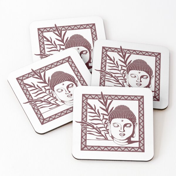 Item preview, Buddha Head Statue with Palm Fronds - Snow + Wine designed and sold by Irene Estelle.