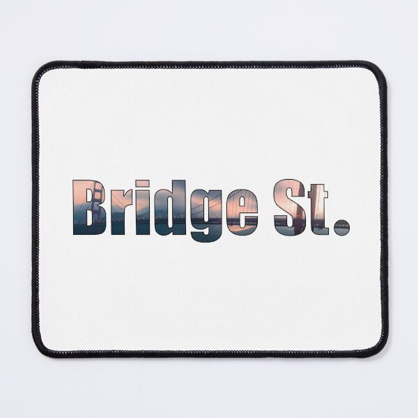 Item preview, Bridge Street Street Name gift with outline foggy bridge background designed and sold by TheMugDirectory.
