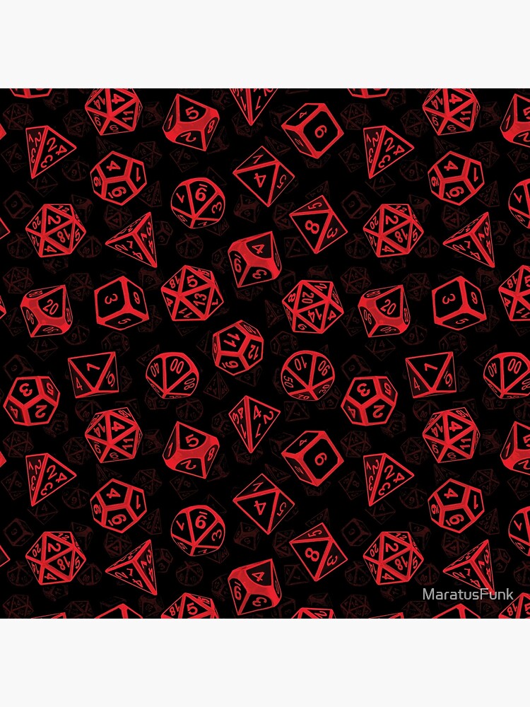 Thumbnail 2 of 2, Tote Bag, D20 Dice Set Pattern (Red) designed and sold by MaratusFunk.