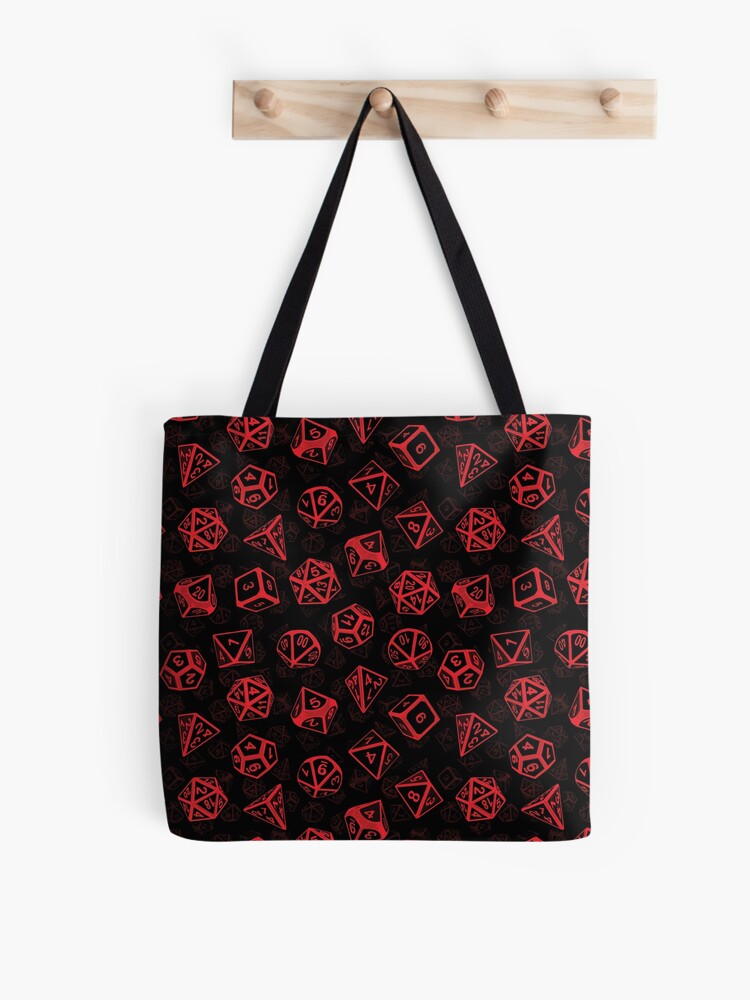 Thumbnail 1 of 2, Tote Bag, D20 Dice Set Pattern (Red) designed and sold by MaratusFunk.