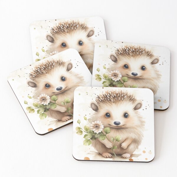Artikelvorschau, Aquarell-Igel mit Blume entworfen und verkauft von Simplysnowden.