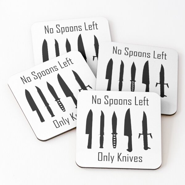 Item preview, No Spoons Left Only Knives Spoon Therapy Humor designed and sold by Melissify.