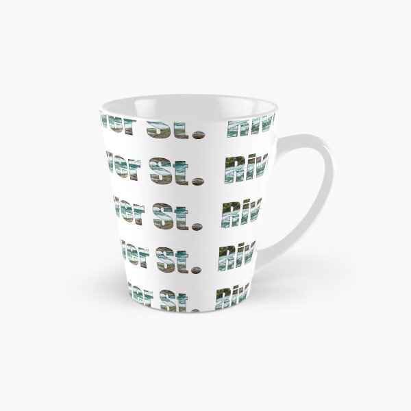 Item preview, River Street Street Name with outline of raging river background designed and sold by TheMugDirectory.