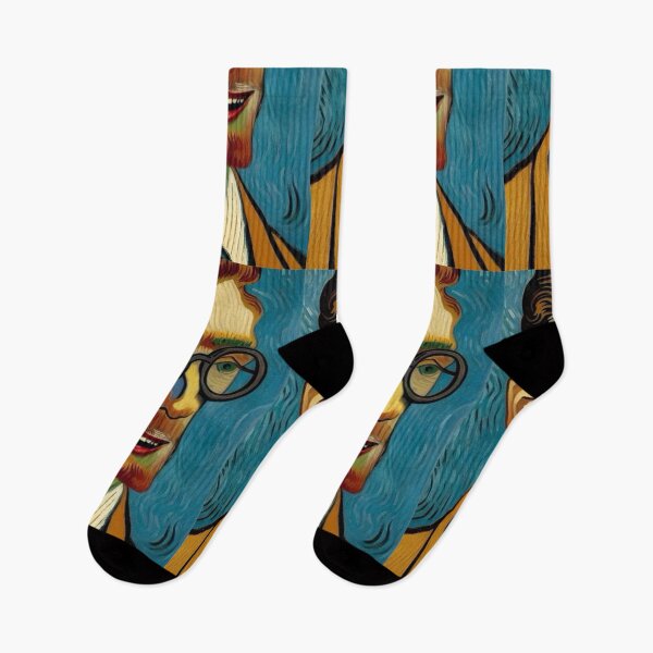 Item preview, Whimsical French Portrait: Vincent Dubois in Gogh Inspired Style….Illustration By Carraann designed and sold by CARRAANN.