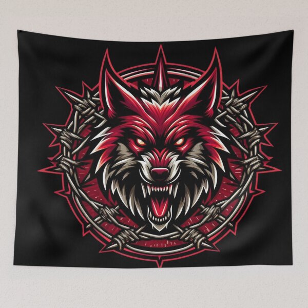 Item preview, Red Wolf and Barbed Wire designed and sold by Mark Cannon.