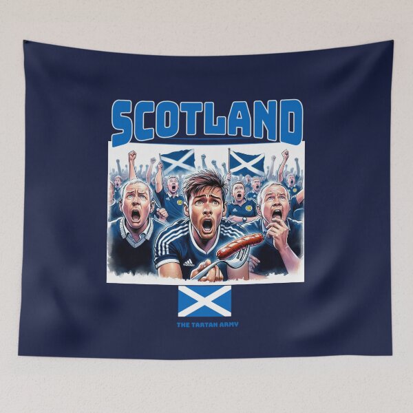 Item preview, Scottish Fans Euro24, sausage on a Fork. Scotland designed and sold by Get-Forked.