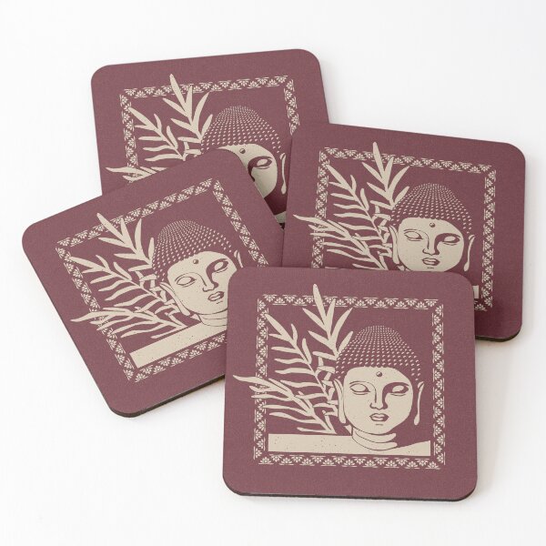 Item preview, Buddha Head Statue with Palm Fronds - Wine + Dove designed and sold by Irene Estelle.