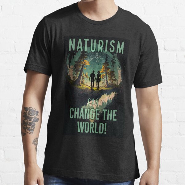 Vista previa del artículo con la obra «El naturismo puede cambiar el mundo», diseñado y vendido por NUDIMS.