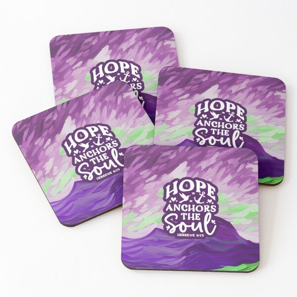 Item preview, Short Bible Verses - Hebrews 6:19  - Abstract Violet & Purple Mountain Painting designed and sold by SpartanDStore.