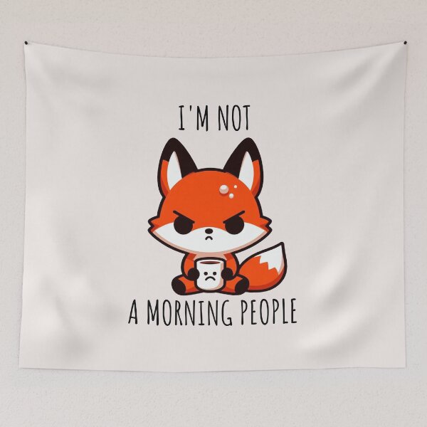 Item preview, Morning People Fox designed and sold by LemuellTrends.