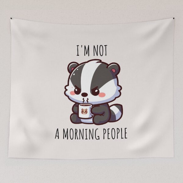 Item preview, Morning People Badger designed and sold by LemuellTrends.