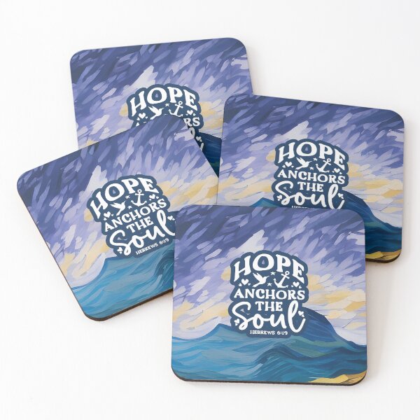 Item preview, Short Bible Verses - Hebrews 6:19  - Abstract Blue Mountain Painting designed and sold by SpartanDStore.