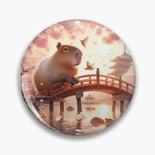 Item preview, Capybara and Cheery Blossom-Series2-1 designed and sold by Capybara Art Lover.