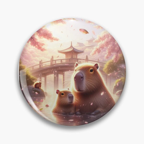 Item preview, Capybara and Cheery Blossom-Series2-2 designed and sold by Capybara Art Lover.