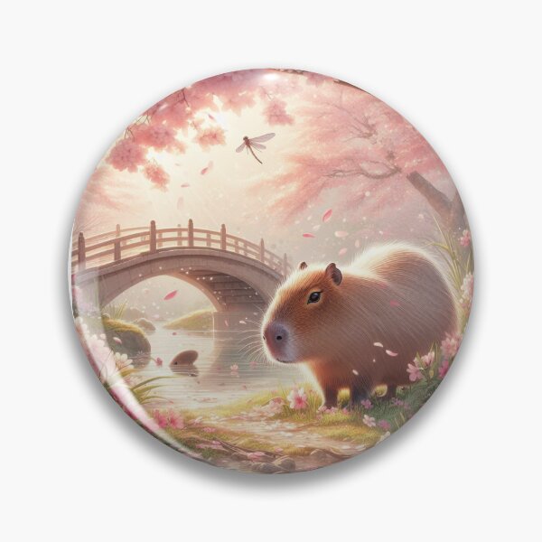 Item preview, Capybara and Cheery Blossom-Series2-4 designed and sold by Capybara Art Lover.