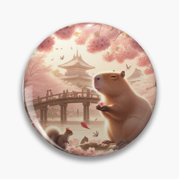 Item preview, Capybara and Cheery Blossom-Series2-7 designed and sold by Capybara Art Lover.