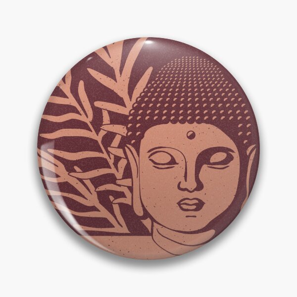 Item preview, Buddha Head Statue with Palm Fronds - Wine + Coral designed and sold by Irene Estelle.