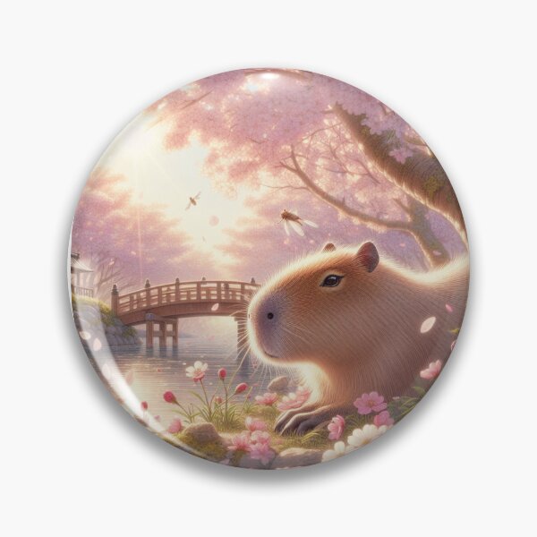 Item preview, Capybara and Cheery Blossom-Series2-9 designed and sold by Capybara Art Lover.