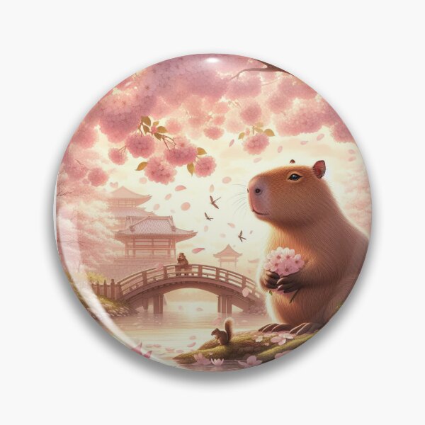 Item preview, Capybara and Cheery Blossom-Series2-11 designed and sold by Capybara Art Lover.