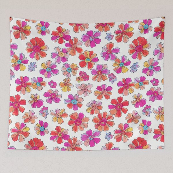 Artikelvorschau, Retro-Blumenmuster entworfen und verkauft von Sol-threads.
