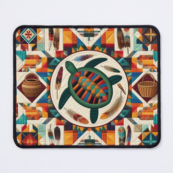 Item preview, Aniyunwiya Cherokee Tribe Native American Indian Quilt designed and sold by Naomi Gutierrez Parrish.