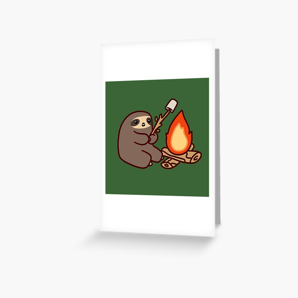 Campfire Sloth Greeting Card