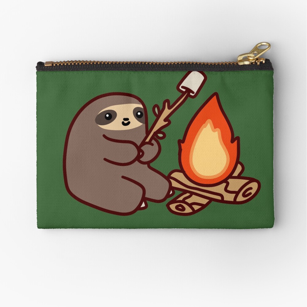 Campfire Sloth Zipper Pouch