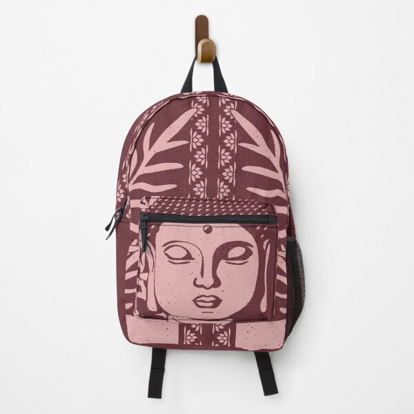 Artikelvorschau, Buddha Head Statue with Palm Fronds - Wine + Rose entworfen und verkauft von Irene Estelle.