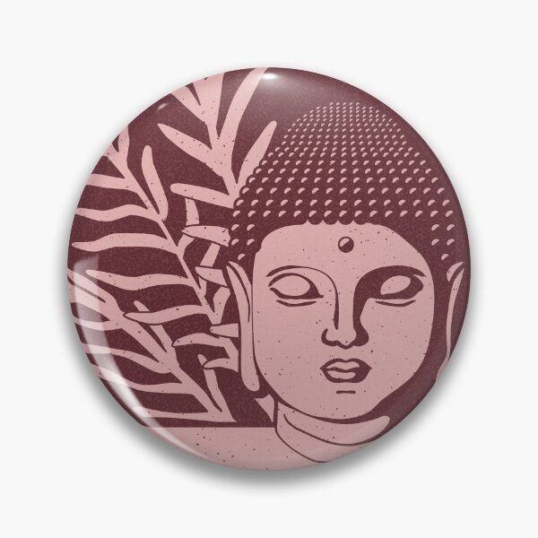 Item preview, Buddha Head Statue with Palm Fronds - Wine + Rose designed and sold by Irene Estelle.