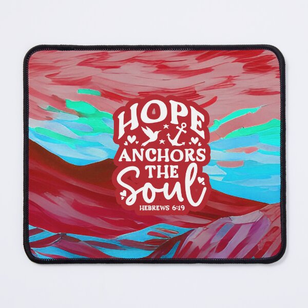 Item preview, Short Bible Verses - Hebrews 6:19  - Abstract Deep Red Mountain Painting designed and sold by SpartanDStore.