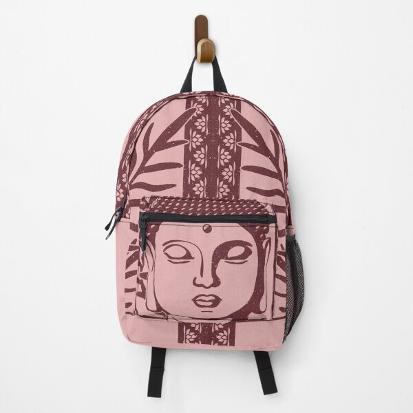 Artikelvorschau, Buddha Head Statue with Palm Fronds - Rose + Wine entworfen und verkauft von Irene Estelle.