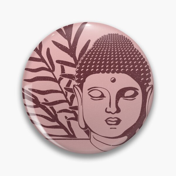 Item preview, Buddha Head Statue with Palm Fronds - Rose + Wine designed and sold by Irene Estelle.