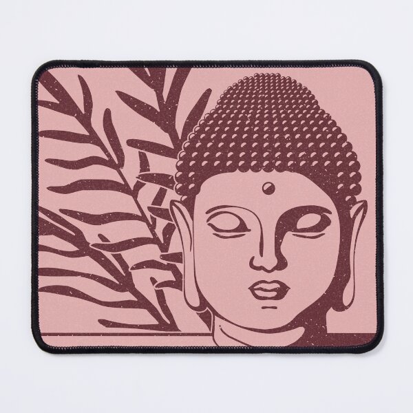 Item preview, Buddha Head Statue with Palm Fronds - Rose + Wine designed and sold by Irene Estelle.