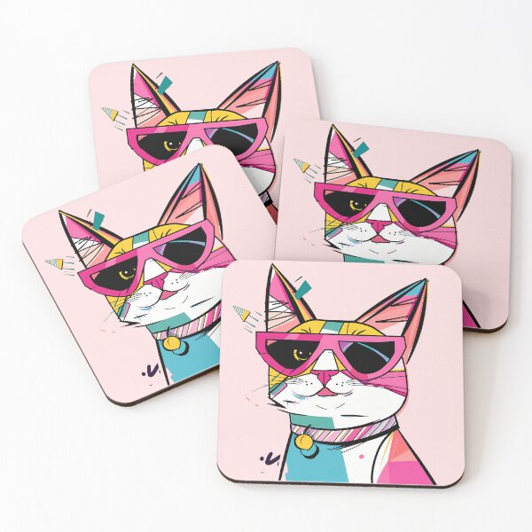 Item preview, Colorful happy cat with sunglasses designed and sold by mando24895.