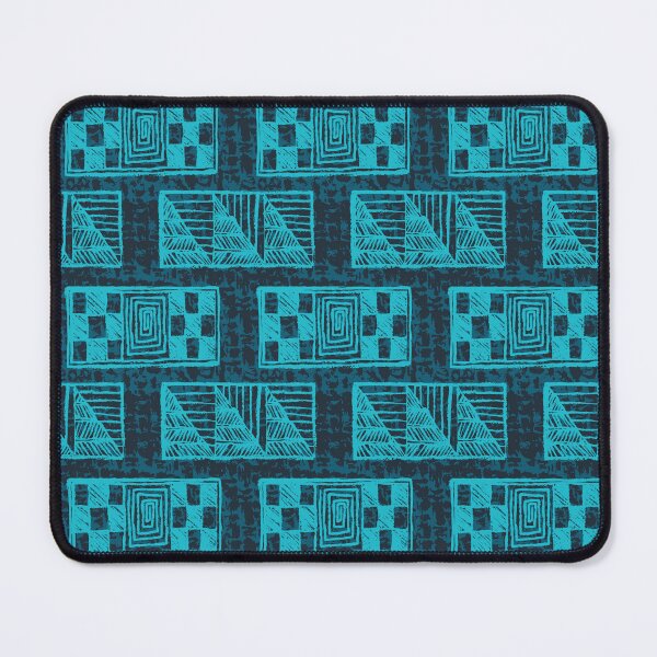Item preview, Tribal squares in turquoise designed and sold by Goddessart.