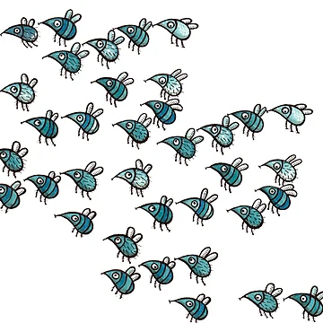 Artwork thumbnail, Insect Swarm - Insect Pattern - Pattern - Fly by JunieMond