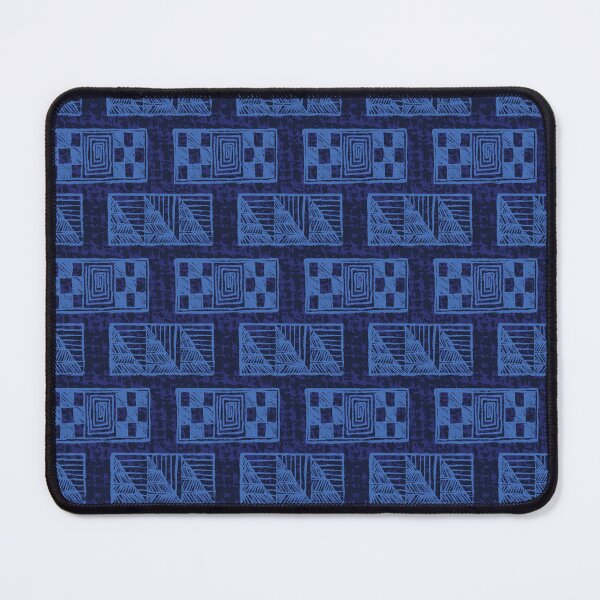 Item preview, Tribal squares in blue designed and sold by Goddessart.