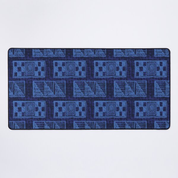 Item preview, Tribal squares in blue designed and sold by Goddessart.