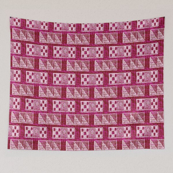 Item preview, Tribal squares in pink designed and sold by Goddessart.