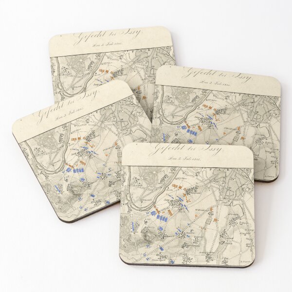 Item preview, Napoleonic Wars - Battle of Issy - Vintage Battle Map Print - 1815 designed and sold by TheHappyK.