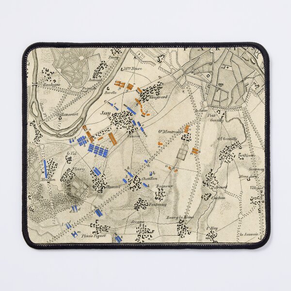 Item preview, Napoleonic Wars - Battle of Issy - Vintage Battle Map Print - 1815 designed and sold by TheHappyK.