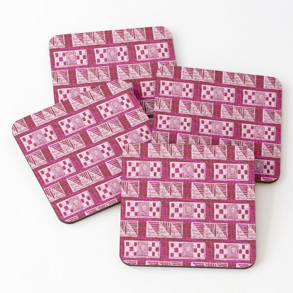 Item preview, Tribal squares in pink designed and sold by Goddessart.