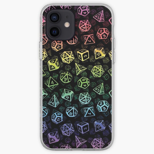 D20 Dice Set Pattern (Rainbow) iPhone Soft Case