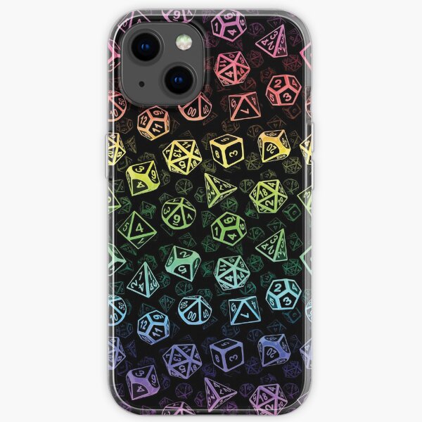 D20 Dice Set Pattern (Rainbow) iPhone Soft Case