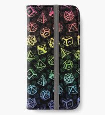 D20 Dice Set Pattern (Rainbow) iPhone Wallet/Case/Skin