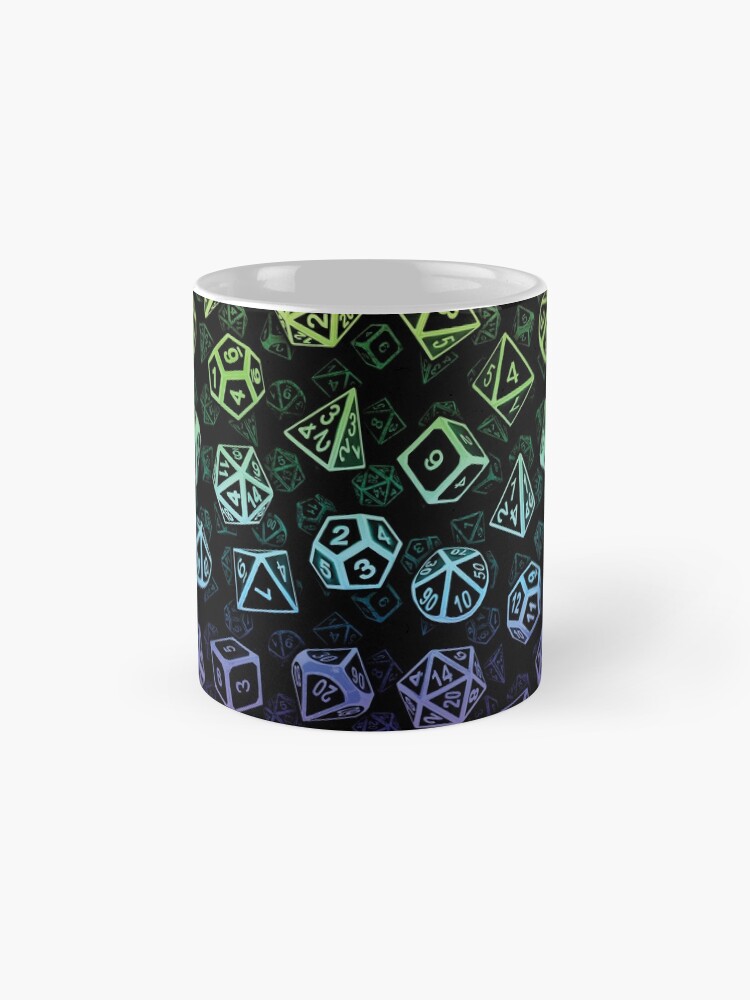 Alternate view of D20 Dice Set Pattern (Rainbow) Coffee Mug