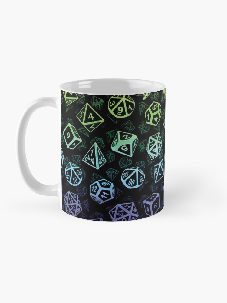 Alternate view of D20 Dice Set Pattern (Rainbow) Coffee Mug