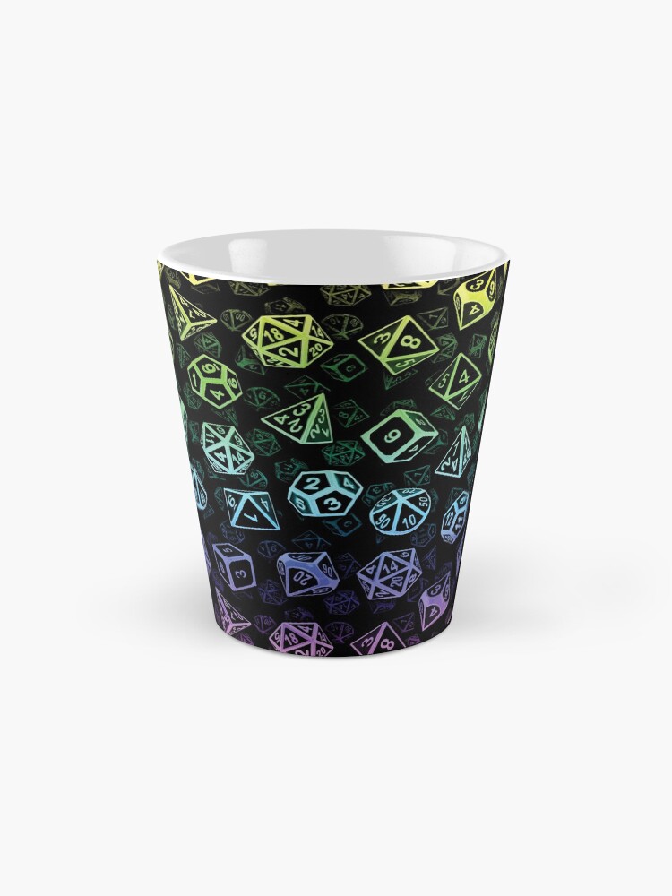 Alternate view of D20 Dice Set Pattern (Rainbow) Mug